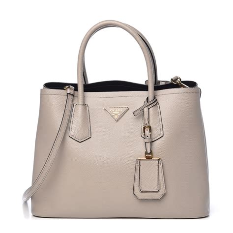 prada saffiano cuir double bag medium size